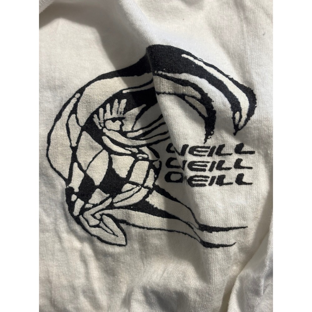 Vintage O'Neill Surf Graphic T-Shirt lqrge print Mock Neck Made in USA Mens XL - Picture 6 of 7